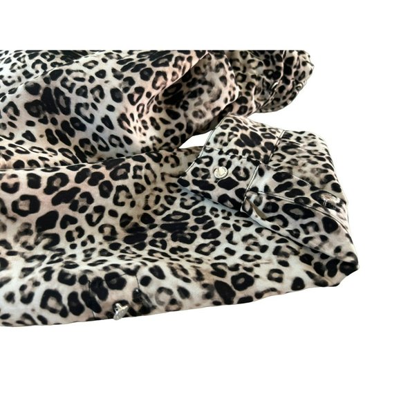 Vince Camuto Women's Leopard Print Drawstring Dress Size 4 Long Sleeve Scoop Hem - Picture 10 of 10